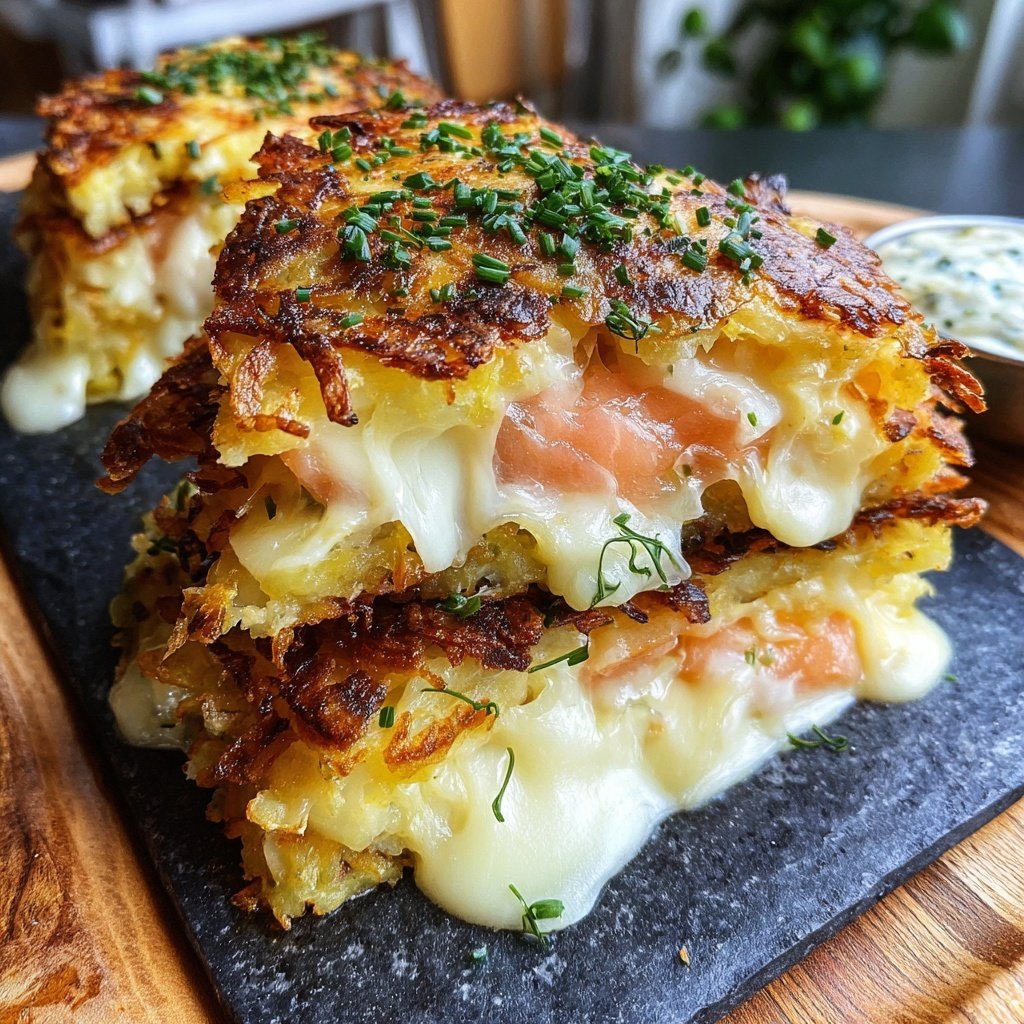 Raclette mit Rösti, Räucherlachs und Meerrettich-Dip​