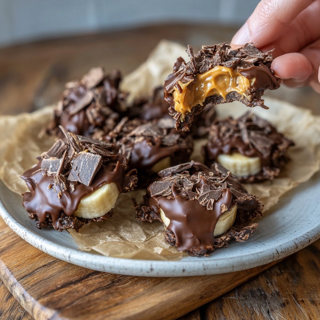 Schoko Erdnussbutter Bananen Häppchen