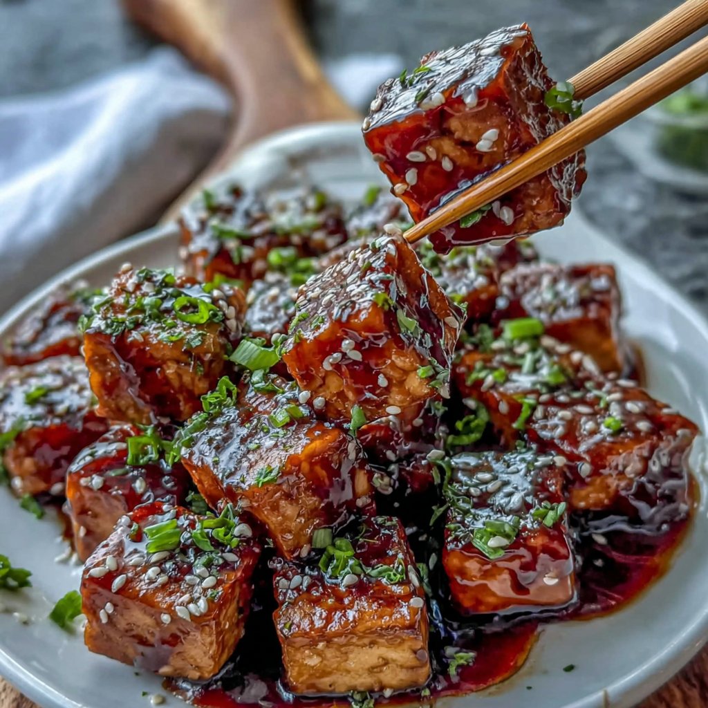Teriyaki glasierter Tofu