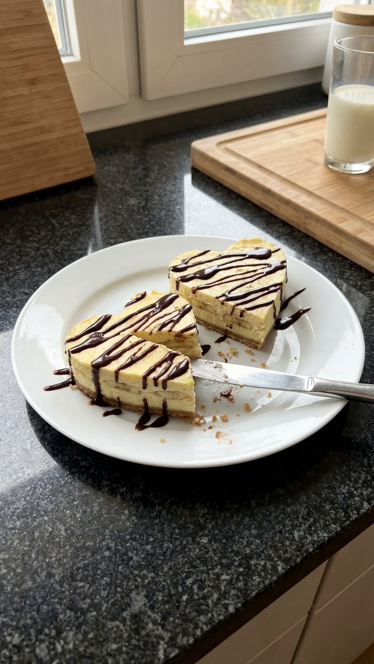 Bananensplit Käsekuchen Herzen