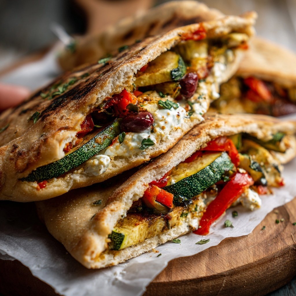 Mediterrane Gemüse Pita Taschen