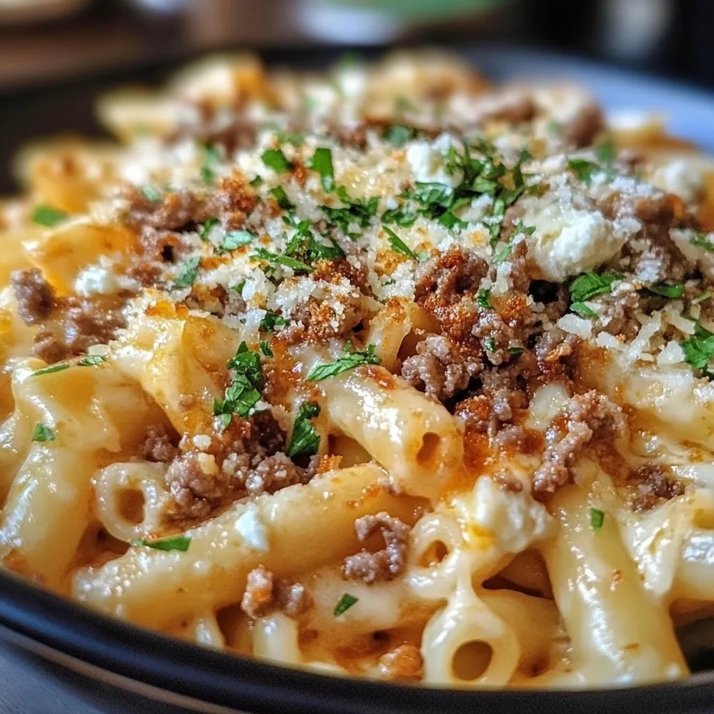 Griechischer Nudel-Auflauf mit Feta und Hackfleisch