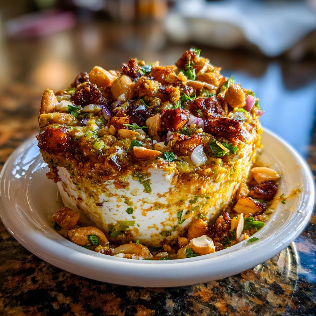 Erdnuss Käse Chaat indischer Snack