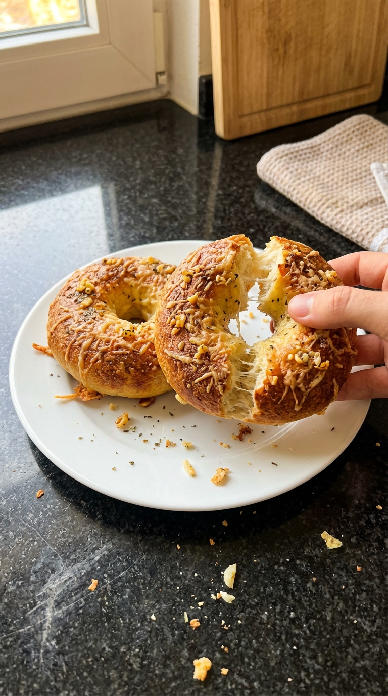 Knoblauch Parmesan Hochprotein Bagels​