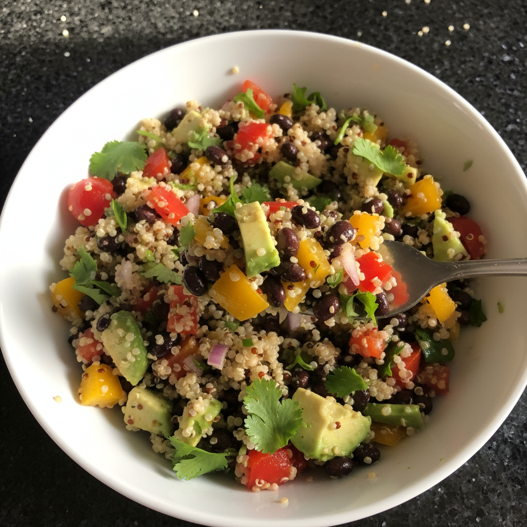 Delikater Quinoa Schwarze Bohnen Salat