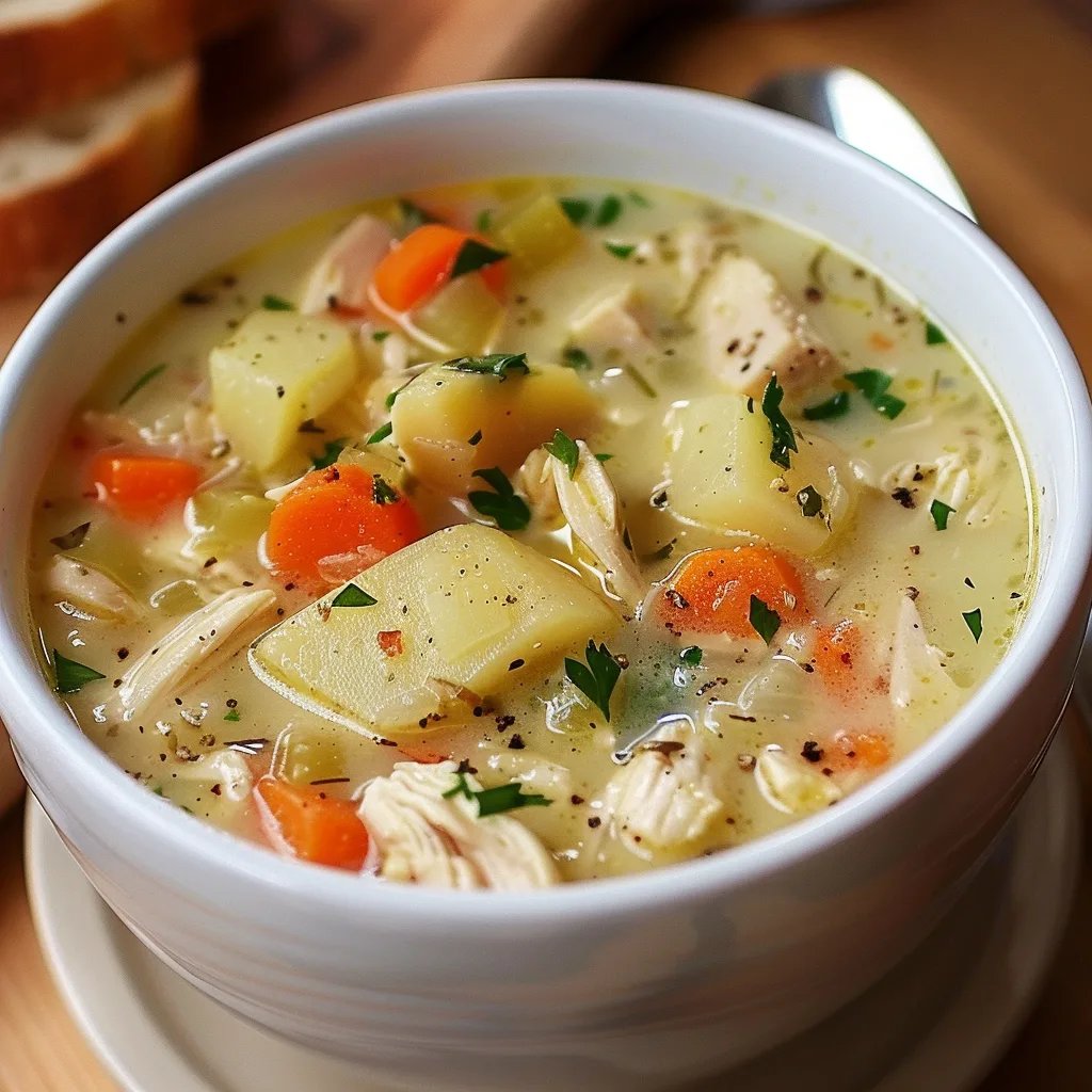 Herzhafte Hühner-Kartoffelsuppe