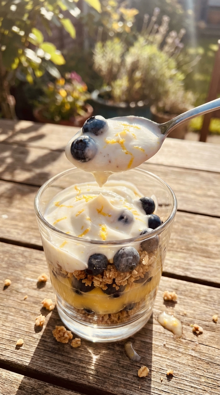 Zitronen Heidelbeer Joghurt Parfait​