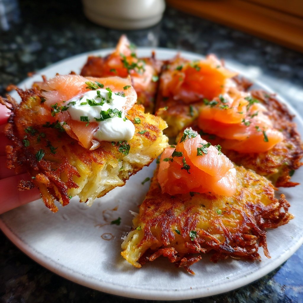 Mini-Kartoffelrösti mit Räucherlachs