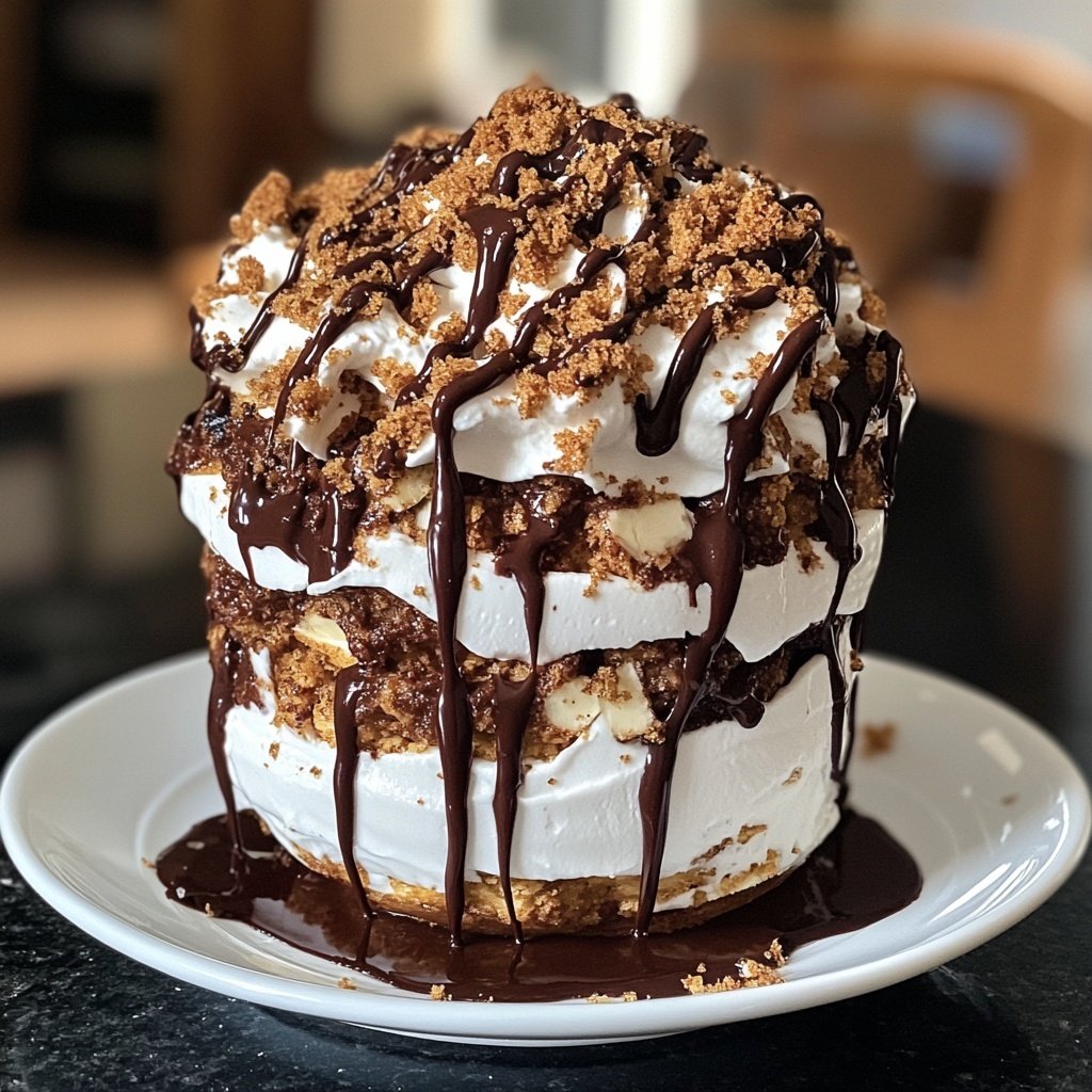 Lebkuchen-Parfait mit Schokoladensauce