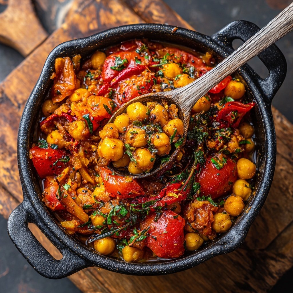 Gewürzter Kichererbsen-Tomaten-Eintopf