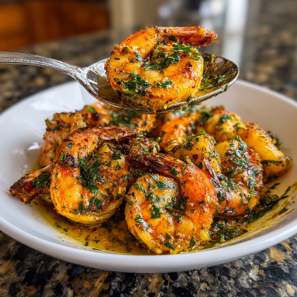 Garnelen Scampi Zitrone Knoblauch Sauce