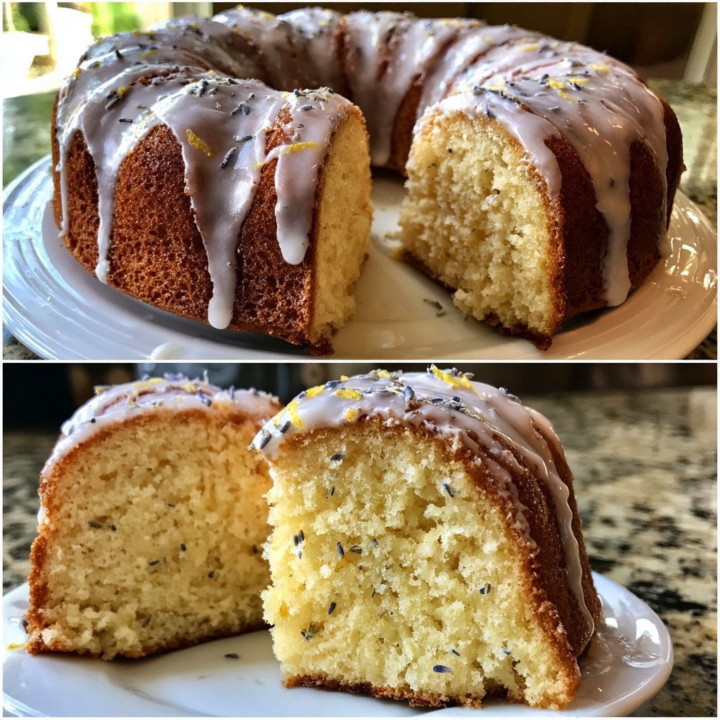 Lavendel Chiffon Kuchen Schichten