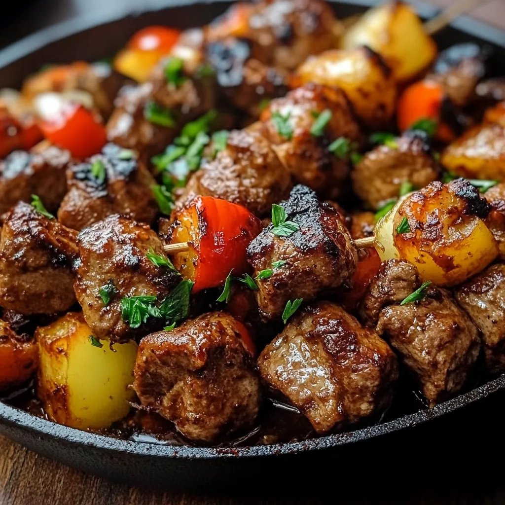 Schaschlik-Topf aus dem Ofen