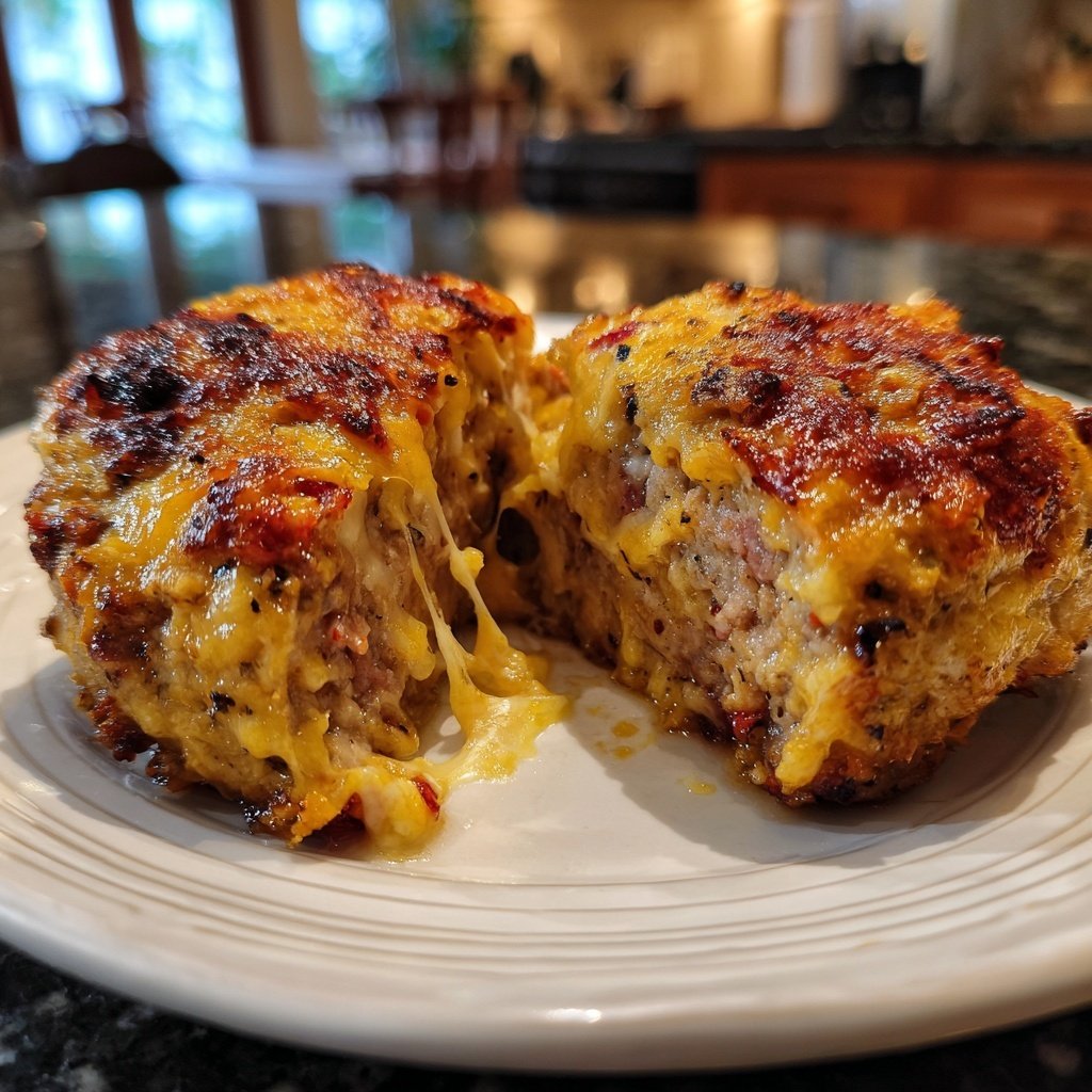 Italienische Wurst Gefüllte Pilze Käsig