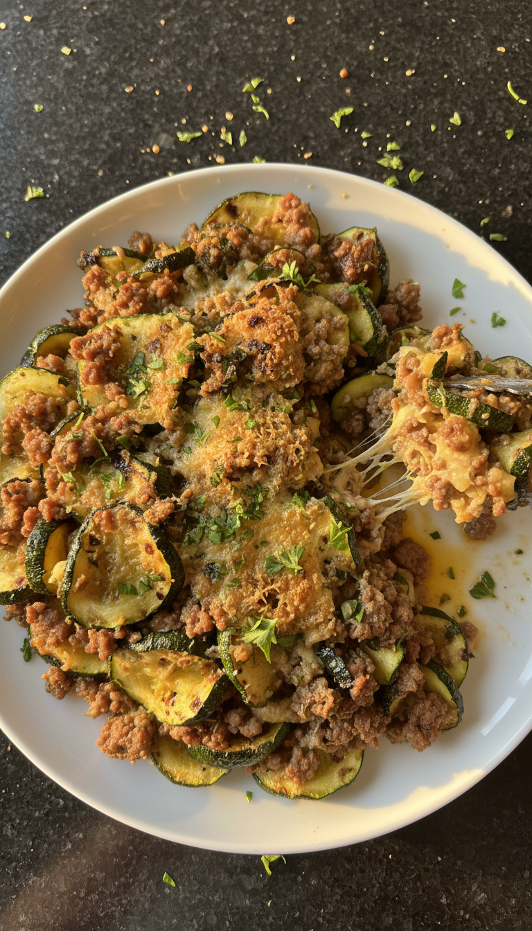 Gegrillte Zucchini mit Hack