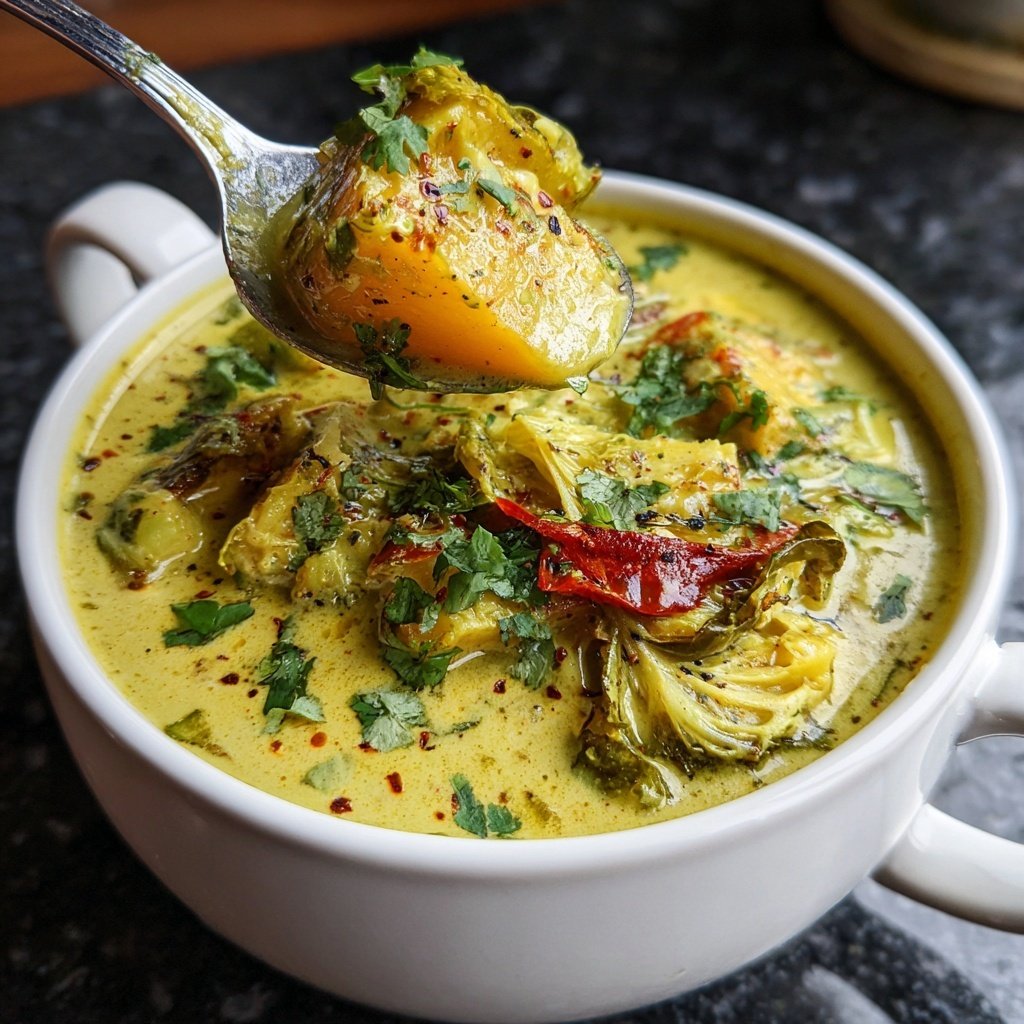 Steckrüben Kokos Curry Suppe