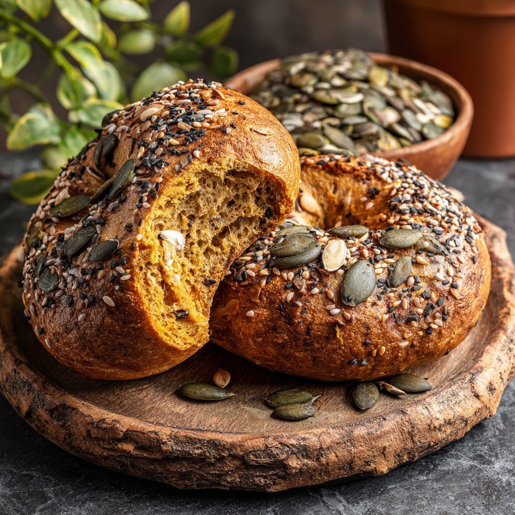 Protein Bagels mit Kürbisgewürz Geschmack