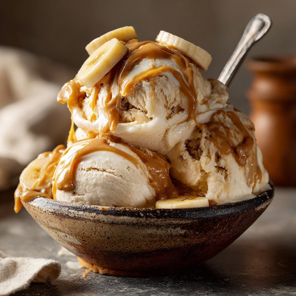 Erdnussbutter Bananen Eis