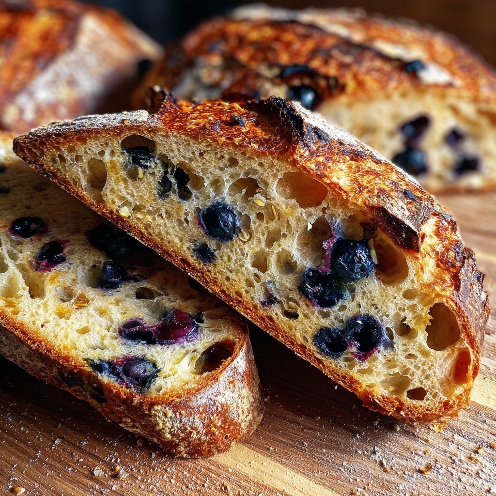 Würziger Zitrone Blaubeeren Sauerteig Brotbacken