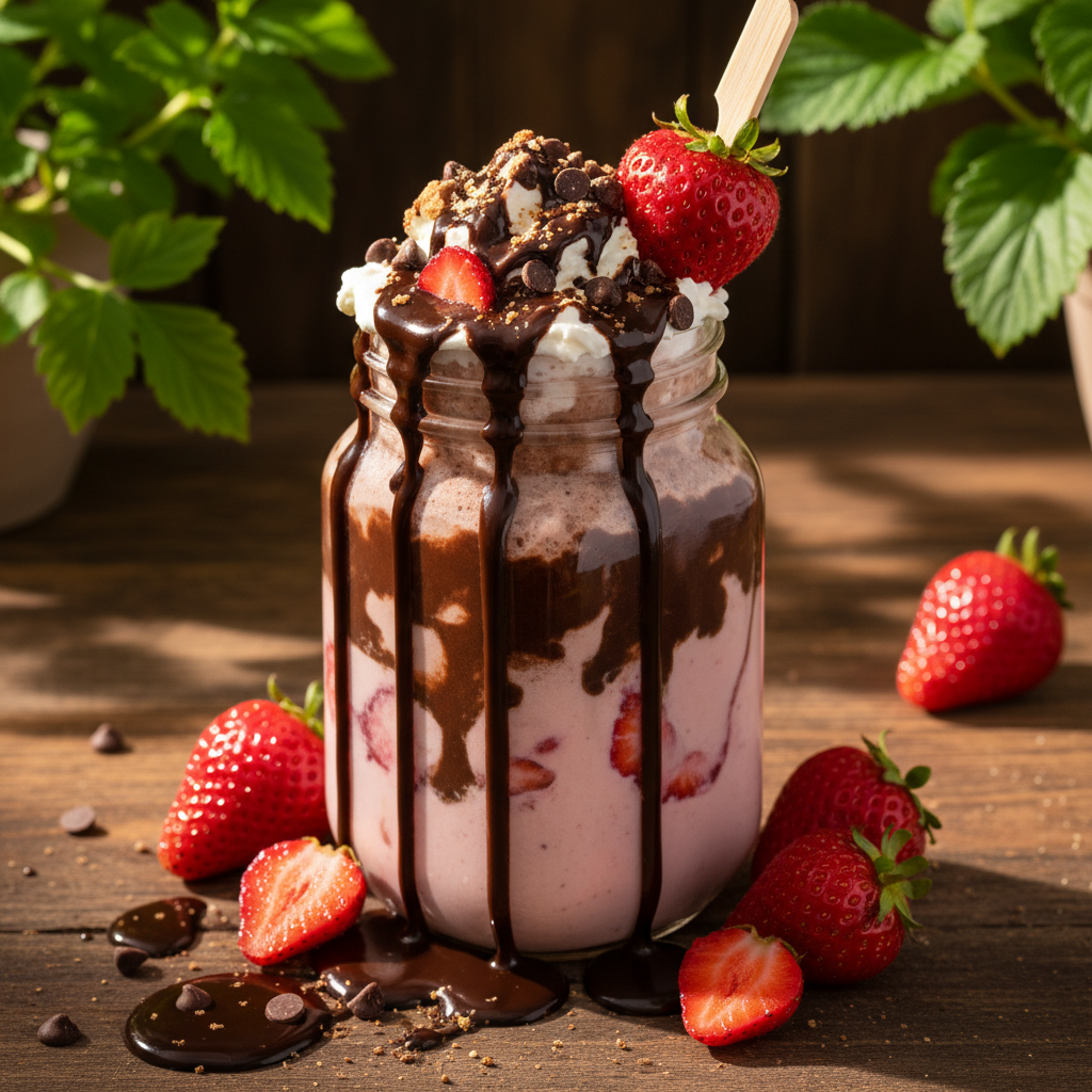 Schokoladen Erdbeer Milchshake Deluxe