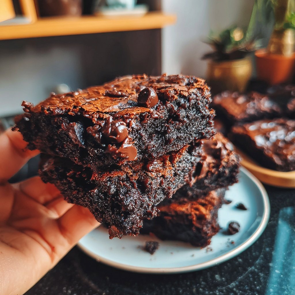Sauerteig Abfall Brownies mit Schokoladenchips