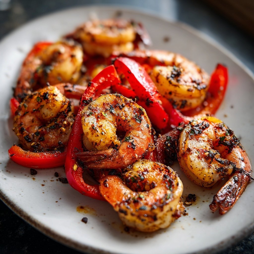Gegrillte Garnelen mit Paprika