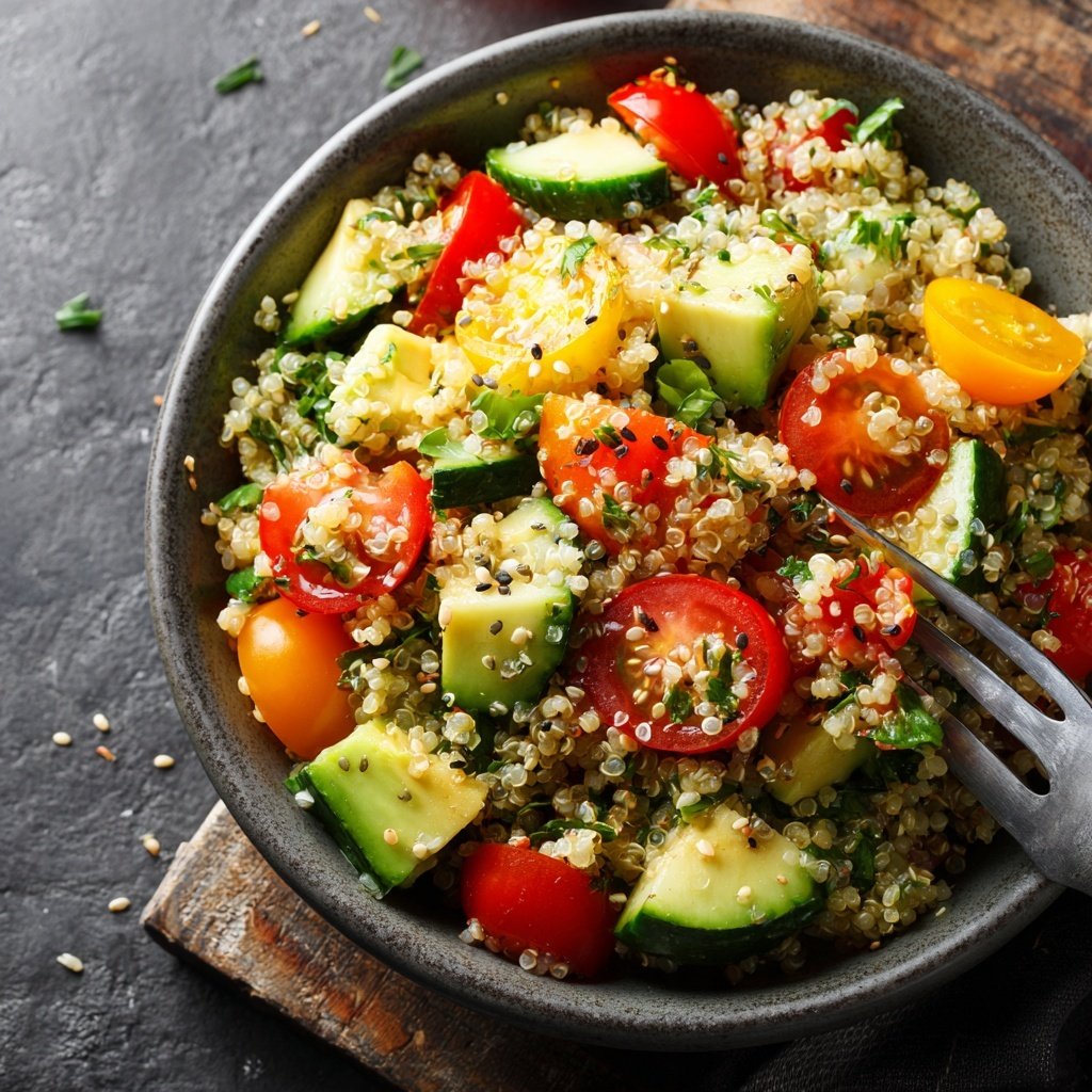High Protein Quinoa Salat