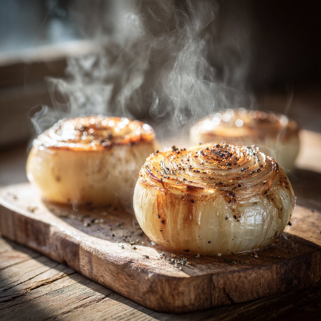 Zwiebelkochen mit zerstoßenem Pfeffer