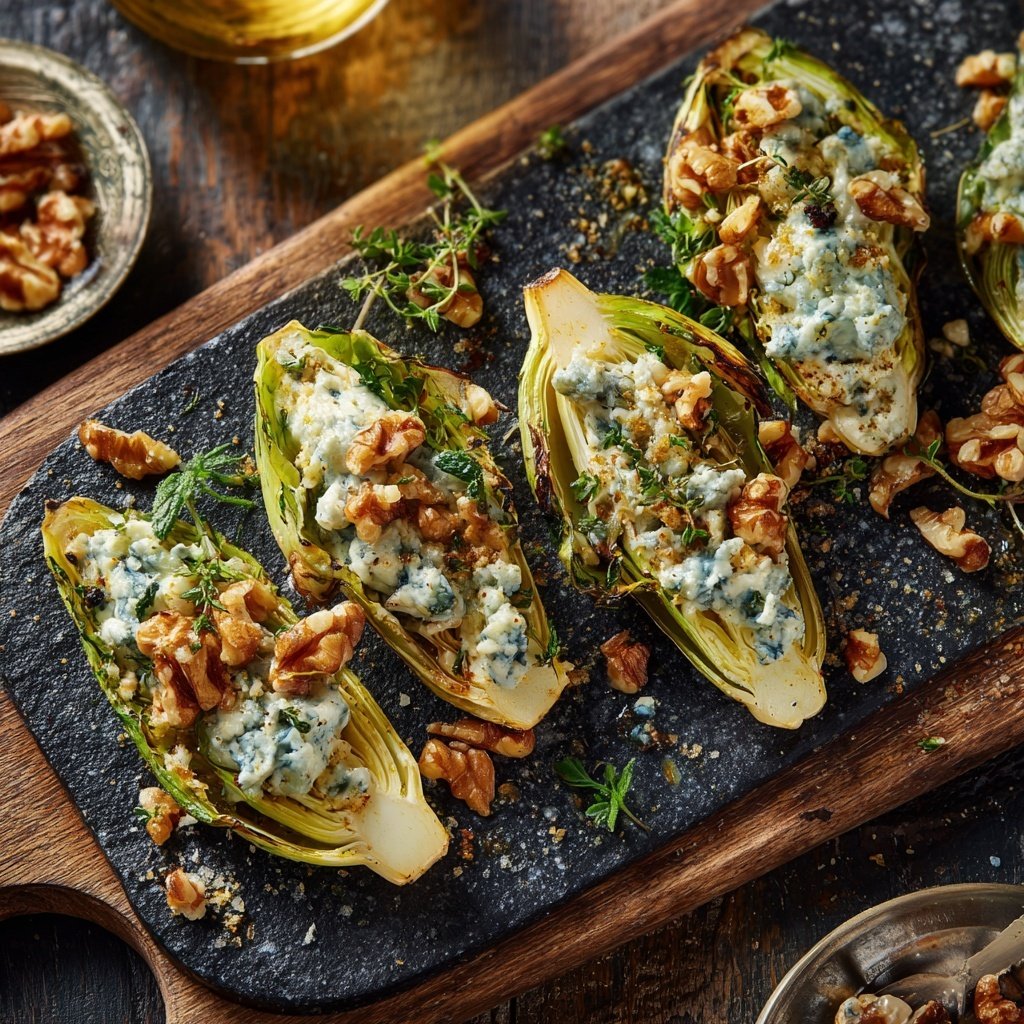 Gefüllte Chicoréestangen mit Blauschimmelkäse