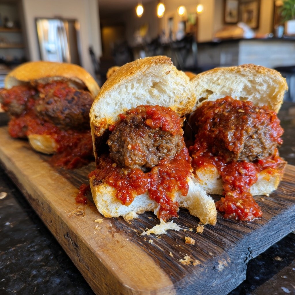 Fleischbällchen Sub Sliders mit Marinara