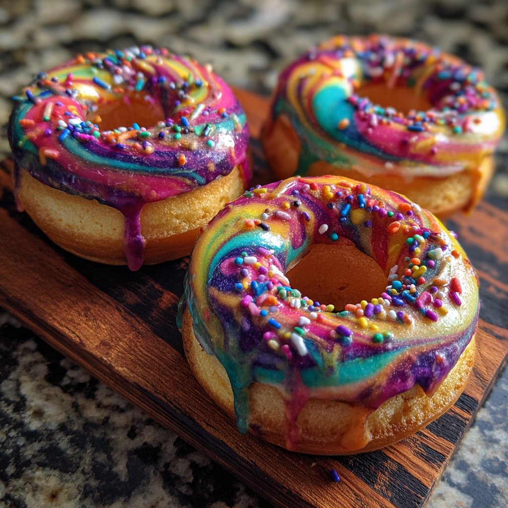 Regenbogen Frosted Donuts