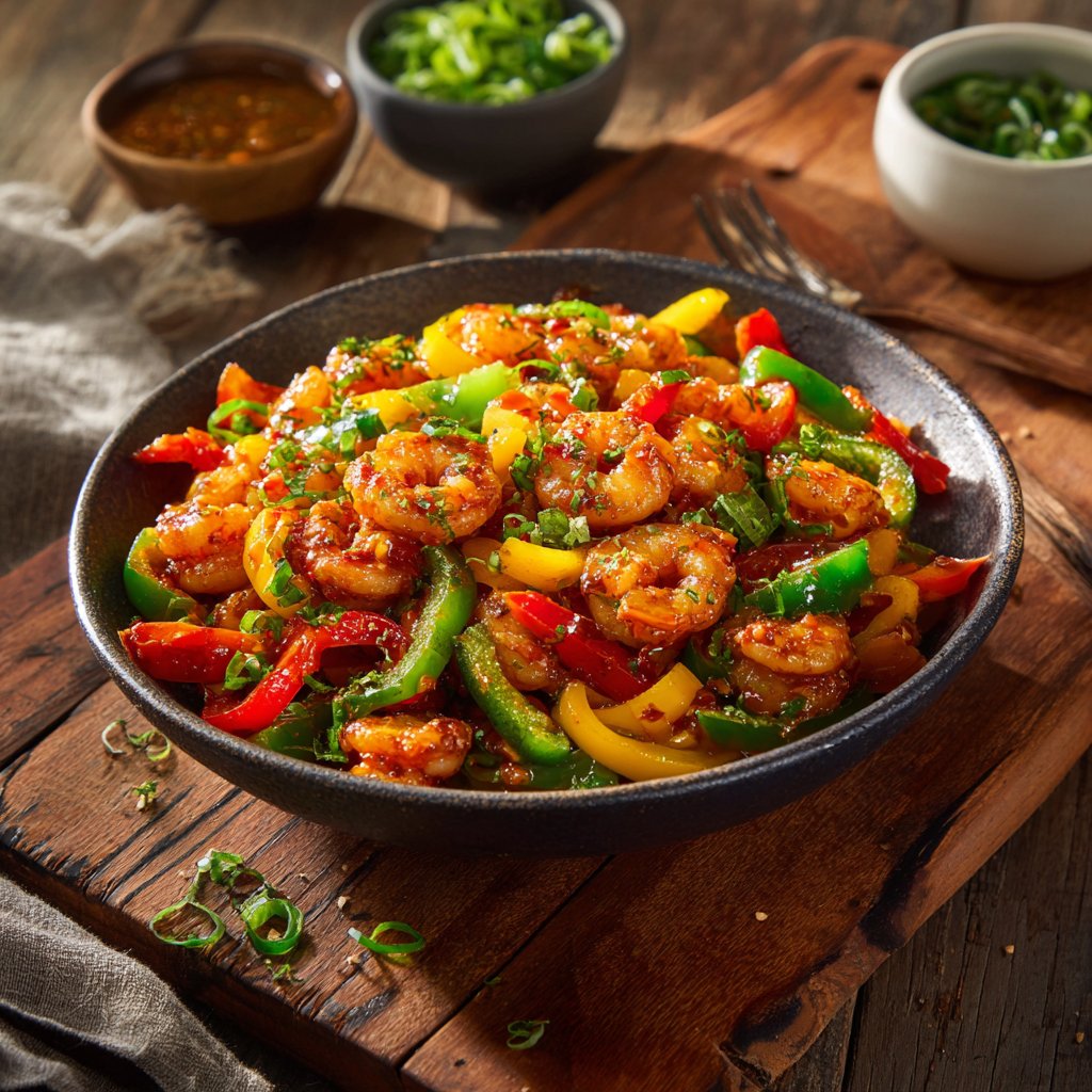 Schnelle Gemüse-Garnelen-Bowl