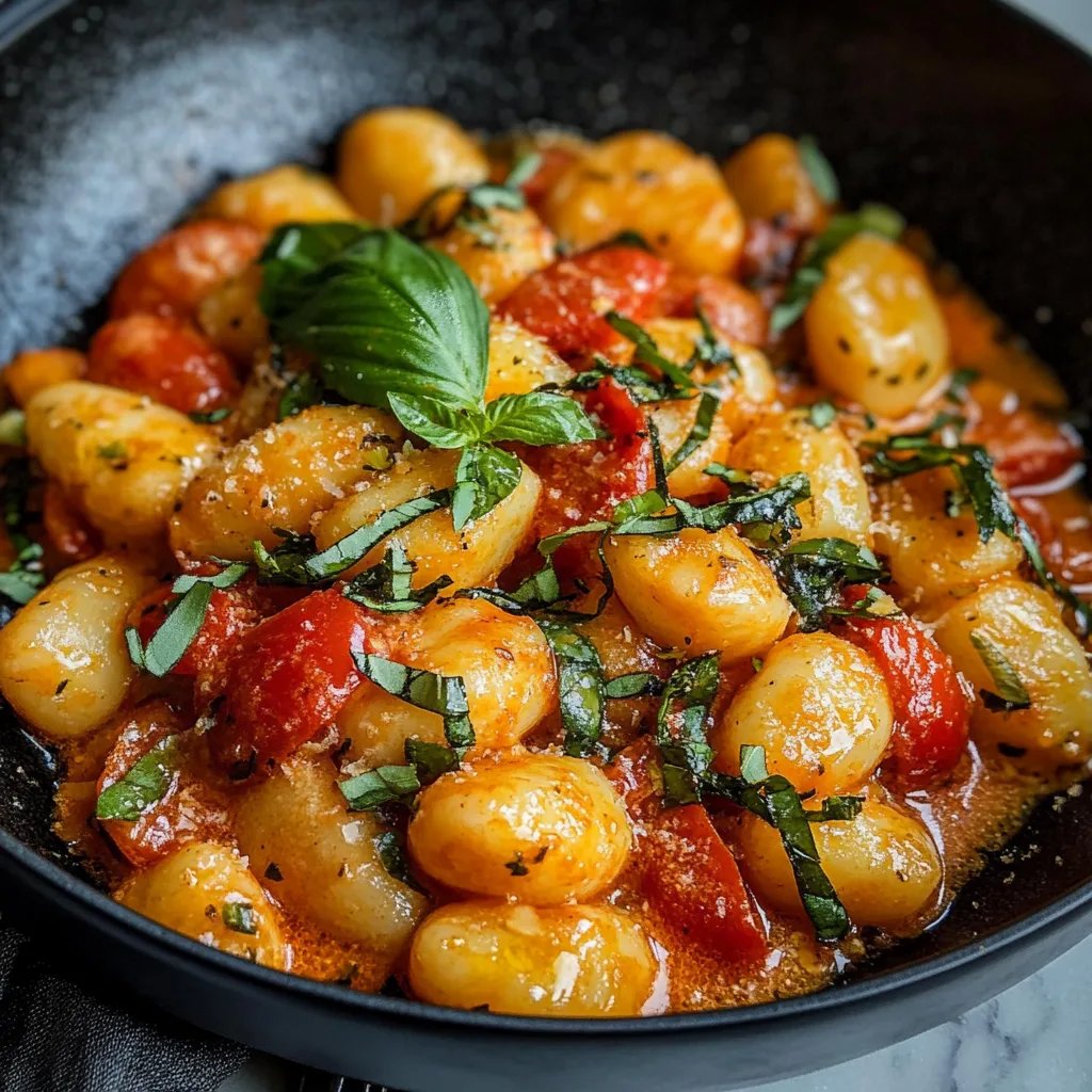 Cremige Gnocchi mit gerösteten Tomaten