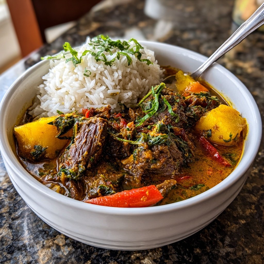 Ziegen Curry mit Reis Medley