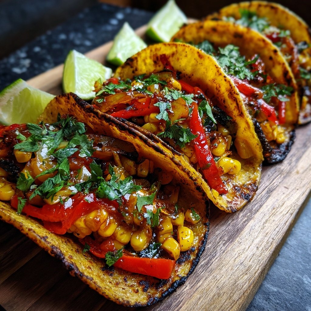 Süß Scharfe Gemüse Tacos