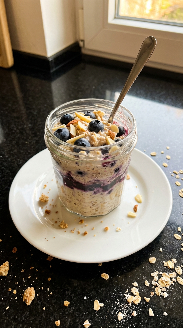 Heidelbeer Mandel Overnight Oats​