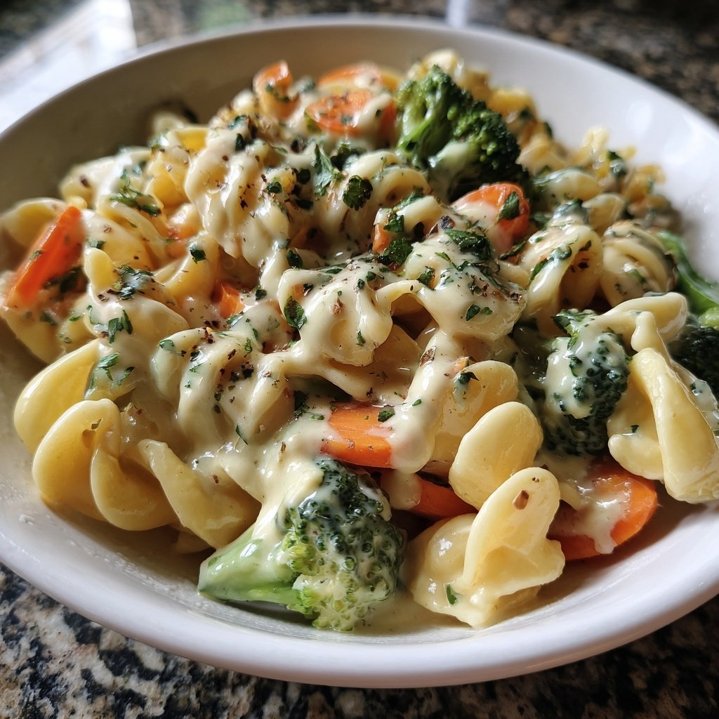 Cremige Gemüse Alfredo Pasta