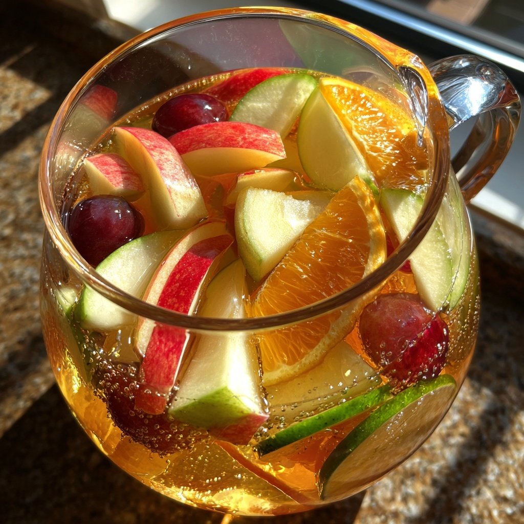 Apfel-Trauben-Bowle mit Ginger Ale