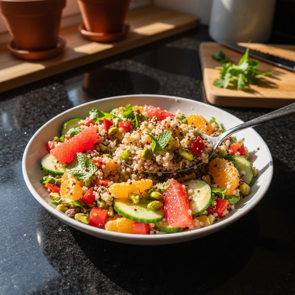 Heller Zitrus Quinoa Salat
