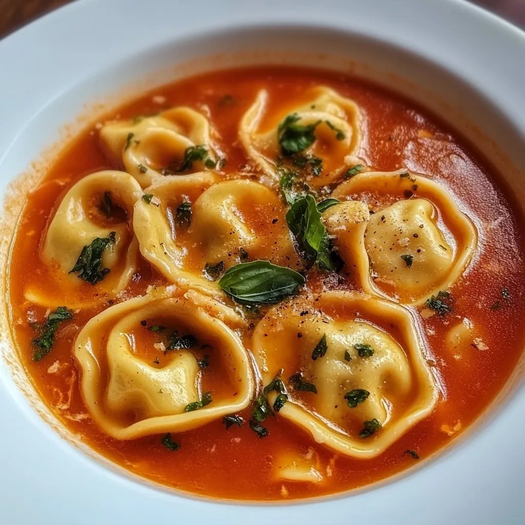 Tomaten-Tortellini-Suppe