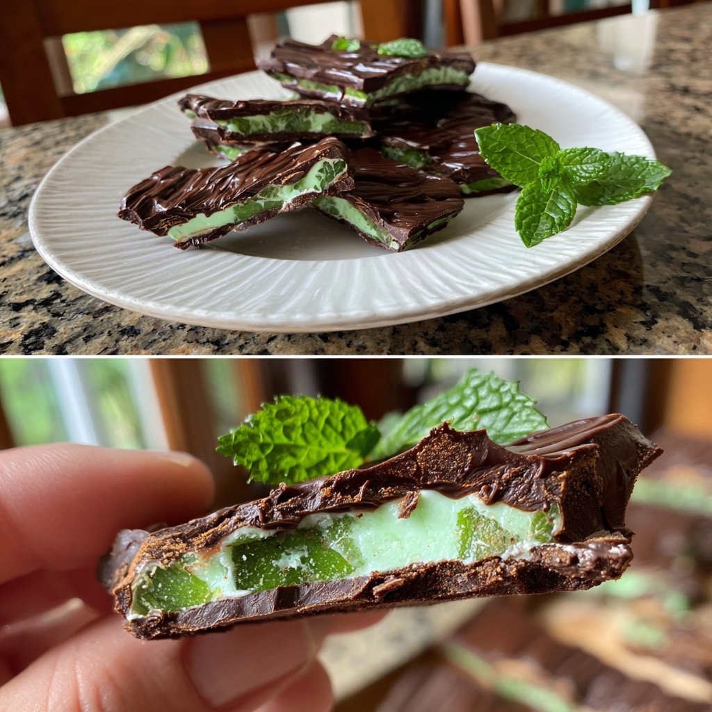 Pfefferminz Bark mit dunkler Schokolade