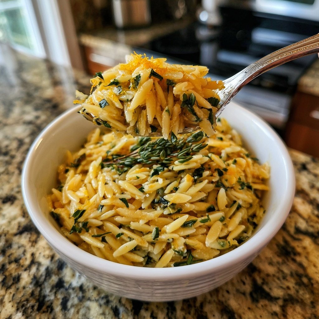 Zitronen-Knoblauch-Butter-Orzo